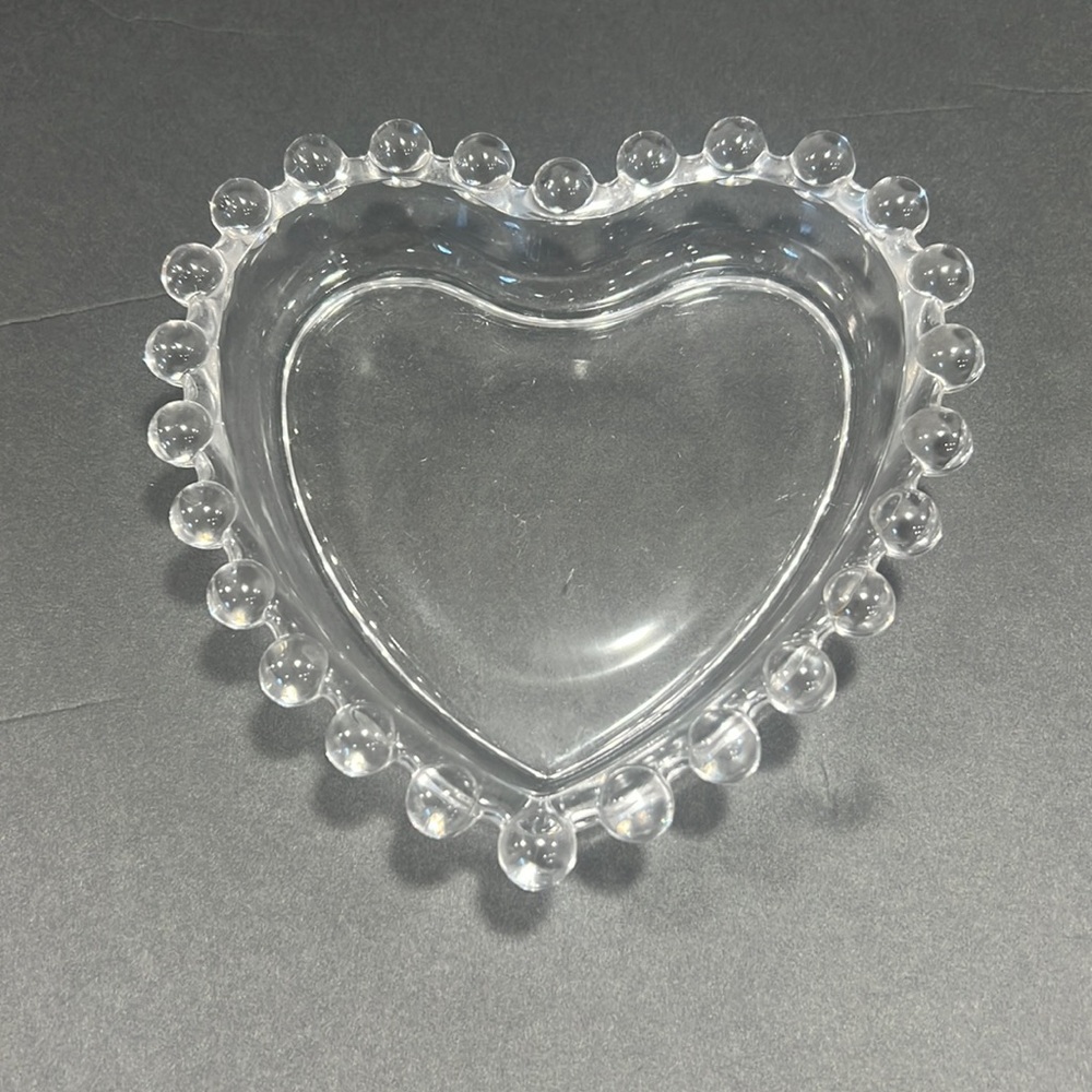 Imperial Candlewick Glass Heart Shaped Dish